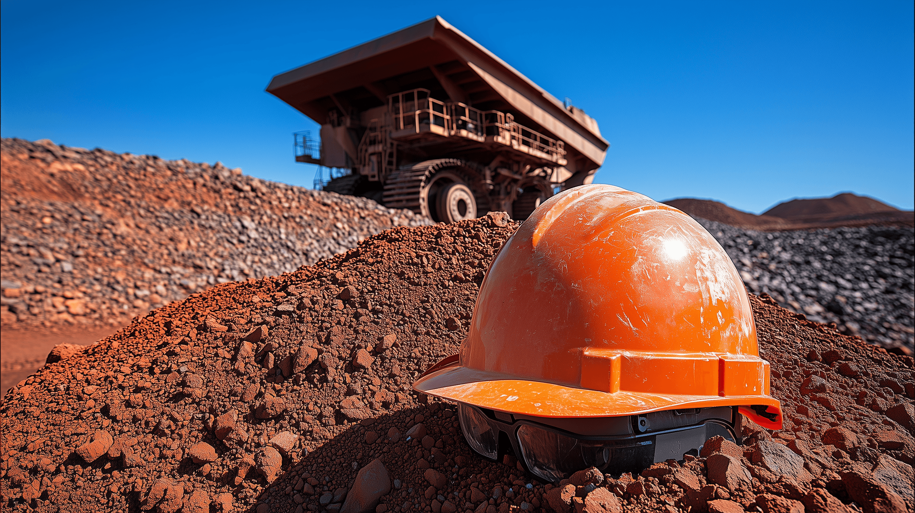 Tracked mobile jaw crusher on a Pilbara DSO iron ore campaign in Western Australia